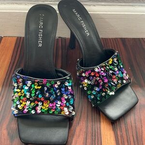 Marc Fisher Black Sequin Women's Heels
